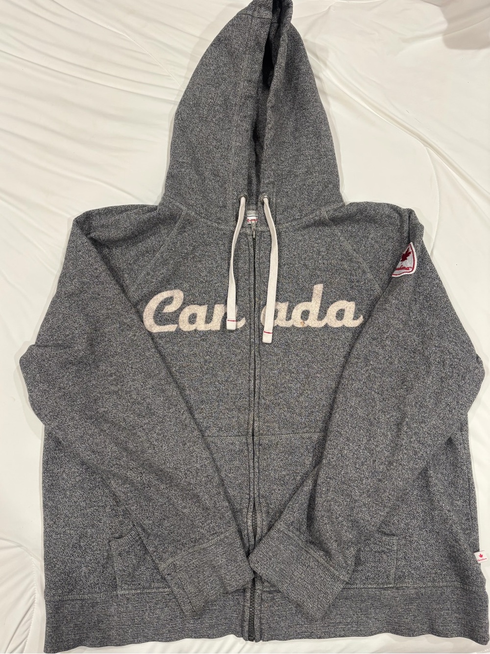 Canada Script Gray Zip-Up Hoodie